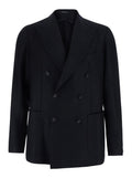 Black Peaked Lapel Blazer 1