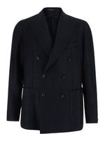 Black Peaked Lapel Blazer 1