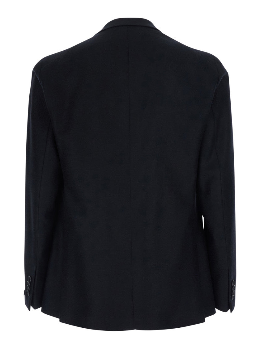 Black Peaked Lapel Blazer 2