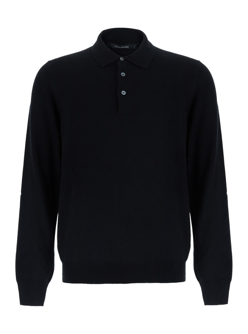 Black Regular Polo Sweater 1