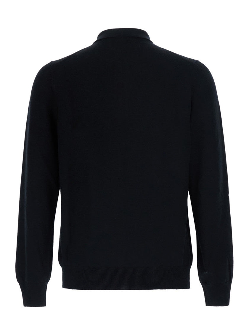 Black Regular Polo Sweater 2