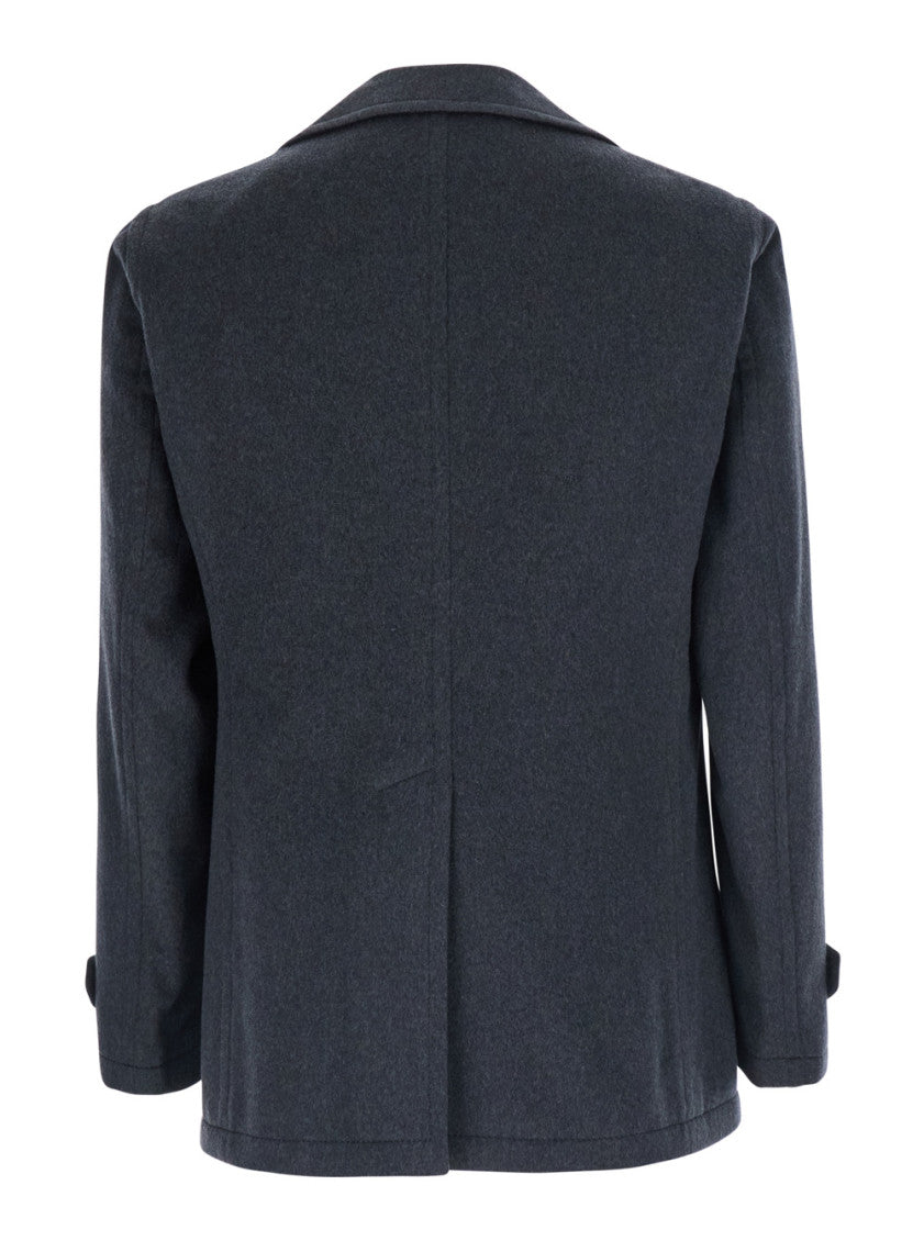 Dark Grey Double Breasted Coat 2