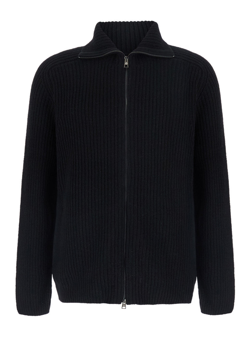 Black Zip-Up Cardigan 1