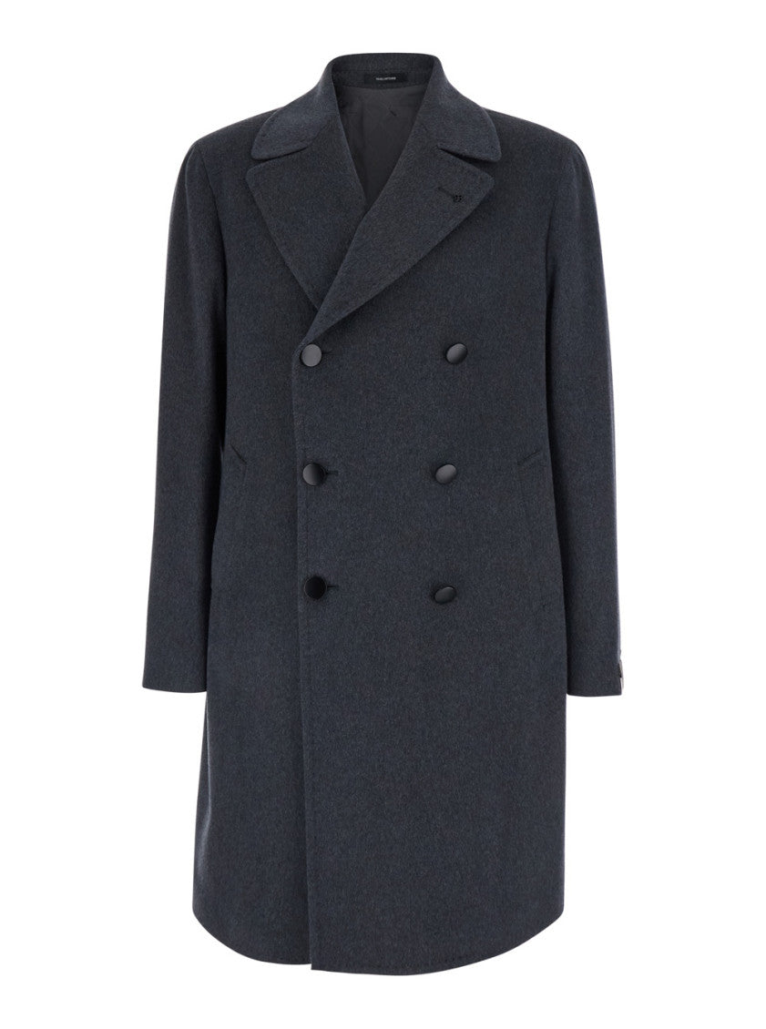 Dark Grey Notched Lapel Coat 1