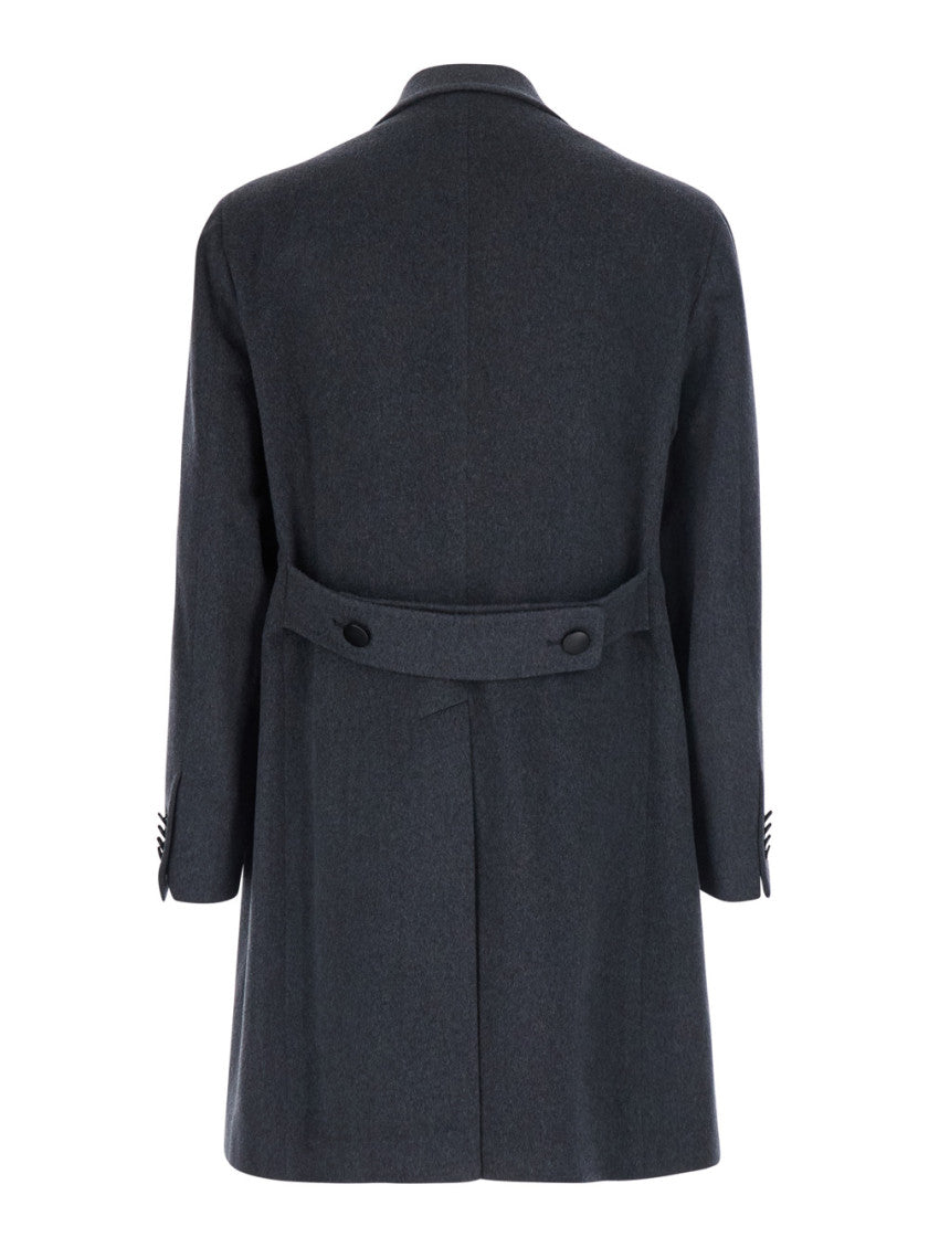 Dark Grey Notched Lapel Coat 2