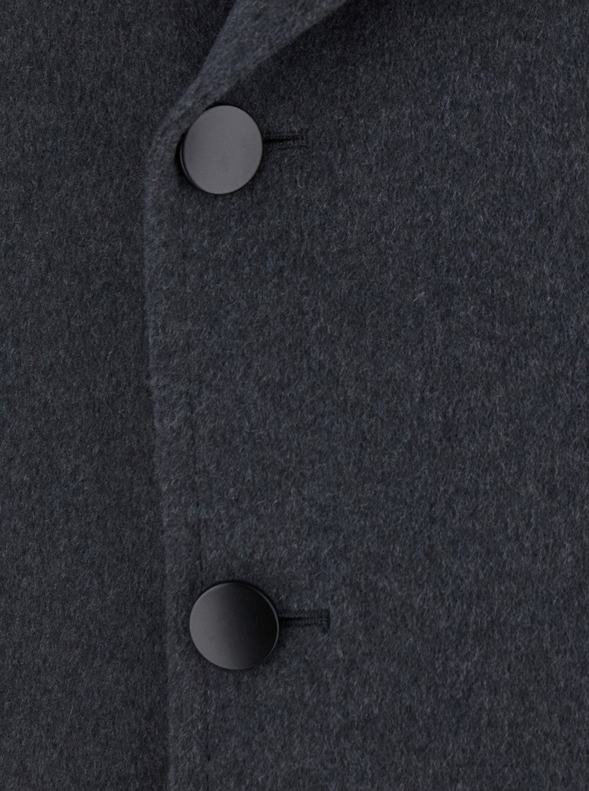 Dark Grey Notched Lapel Coat 3