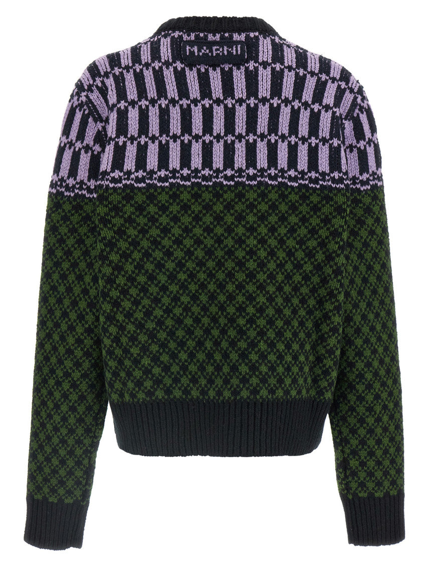 Multicolor V Neck Sweater 2