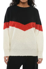 Multicolor Color Block Crew Neck Sweater 1