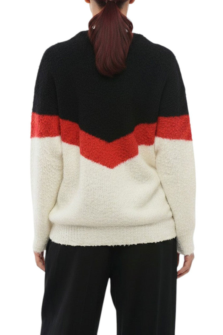 Multicolor Color Block Crew Neck Sweater 2