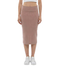 Light Pink Textured Midi Skirt 1