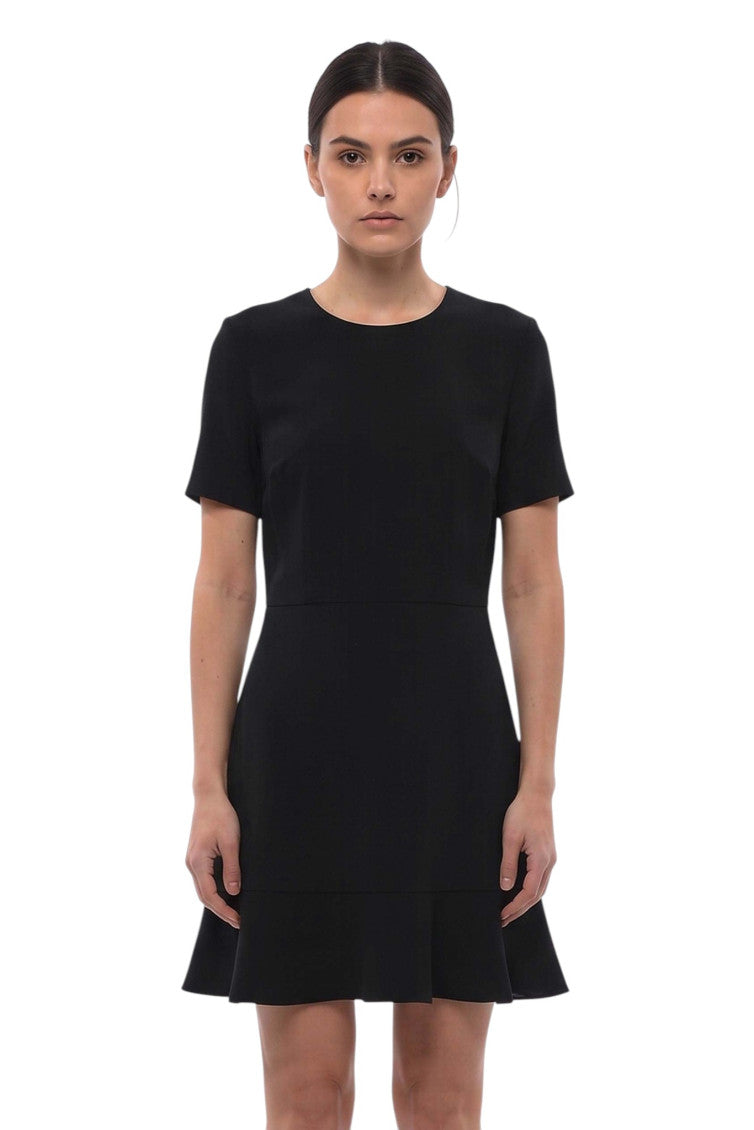 Black Round Neck Mini Dress 1