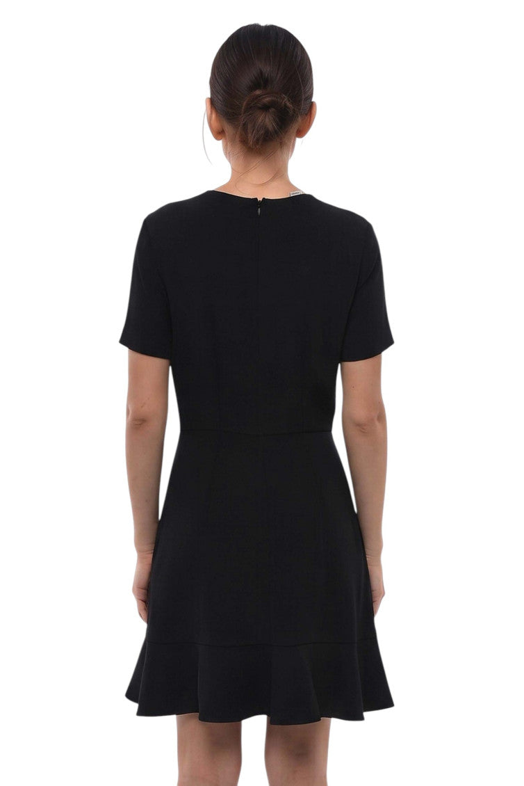Black Round Neck Mini Dress 2