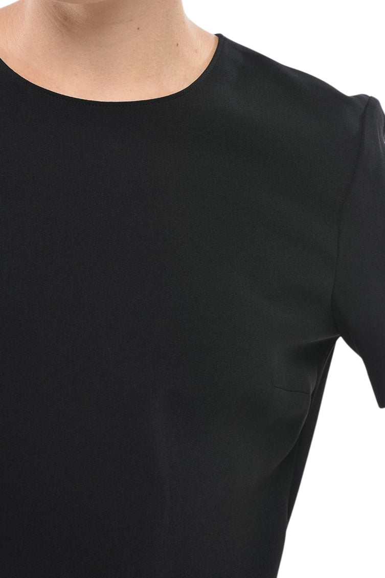 Black Round Neck Mini Dress 3
