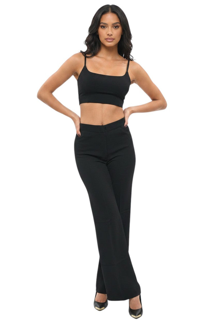 Black Slim Bootcut Pants 1