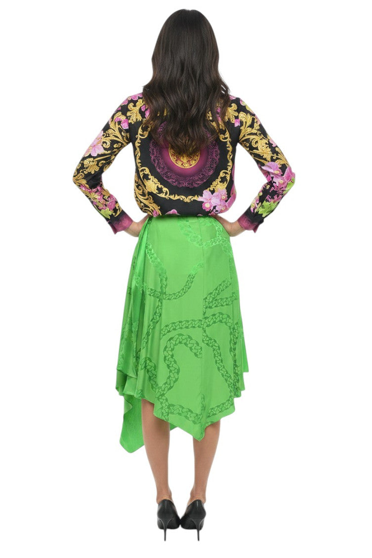 Green Jacquard Midi Skirt 2