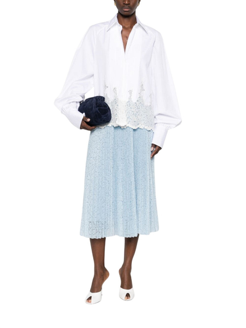 White Oversized Embroidered Shirt 1