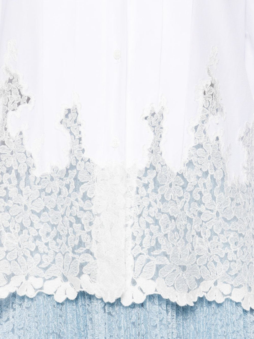 White Oversized Embroidered Shirt 3