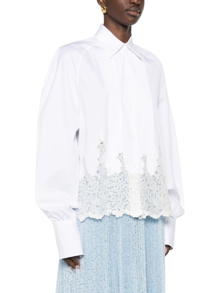 White Oversized Embroidered Shirt 4