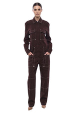 Maroon Shirt Collar Jumpsuit 1