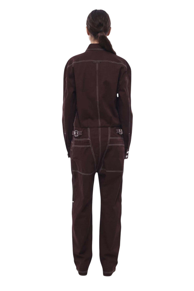 Maroon Shirt Collar Jumpsuit 2