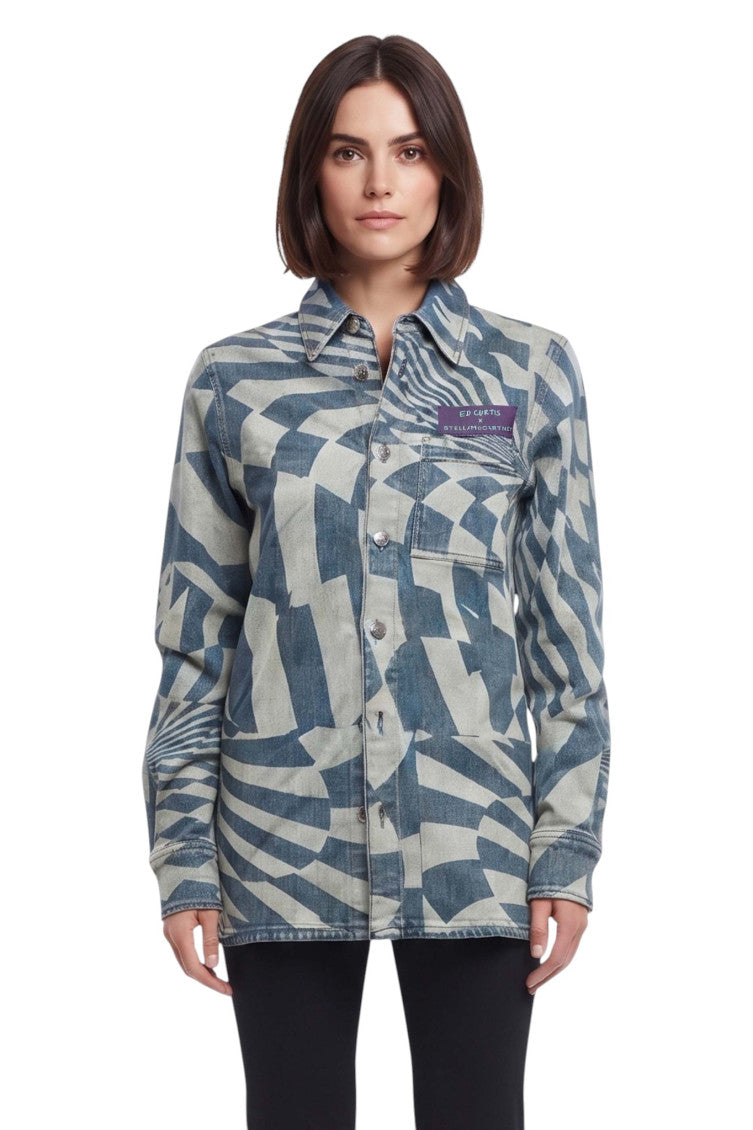 Blue Regular Geometric Shirt 1