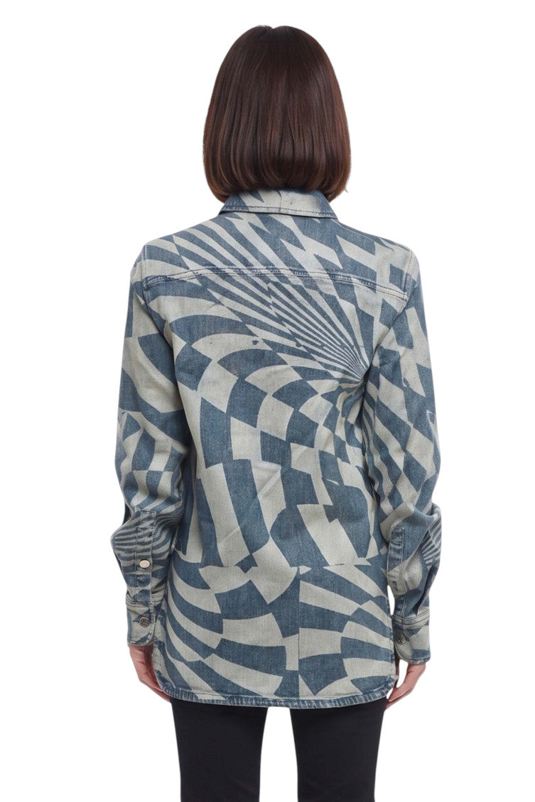 Blue Regular Geometric Shirt 2