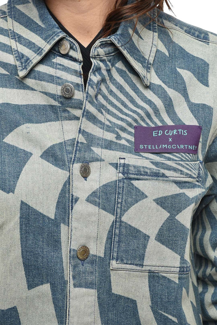 Blue Regular Geometric Shirt 3