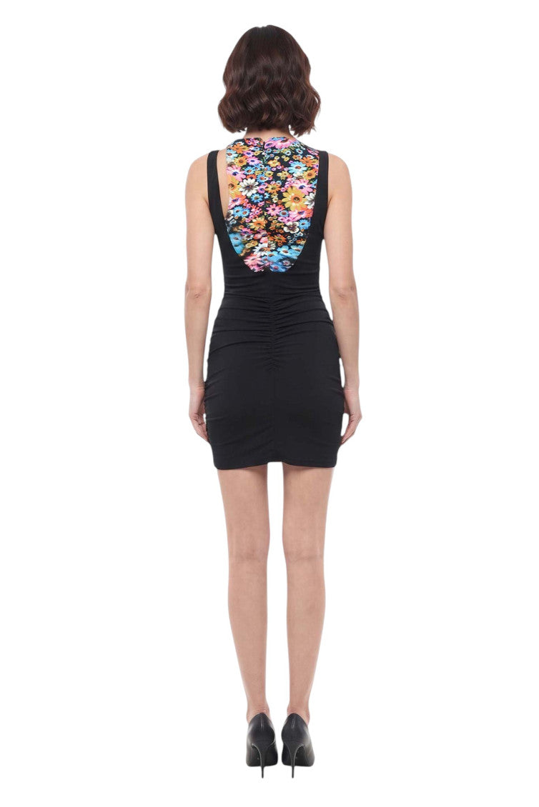 Multicolor Floral Round Neck Mini Dress 2