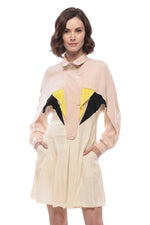 Light Pink Color Block Mini Dress 1