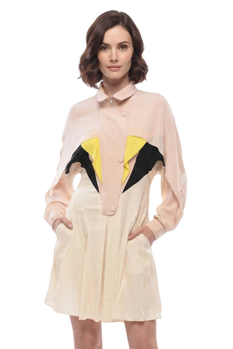 Light Pink Color Block Mini Dress 4
