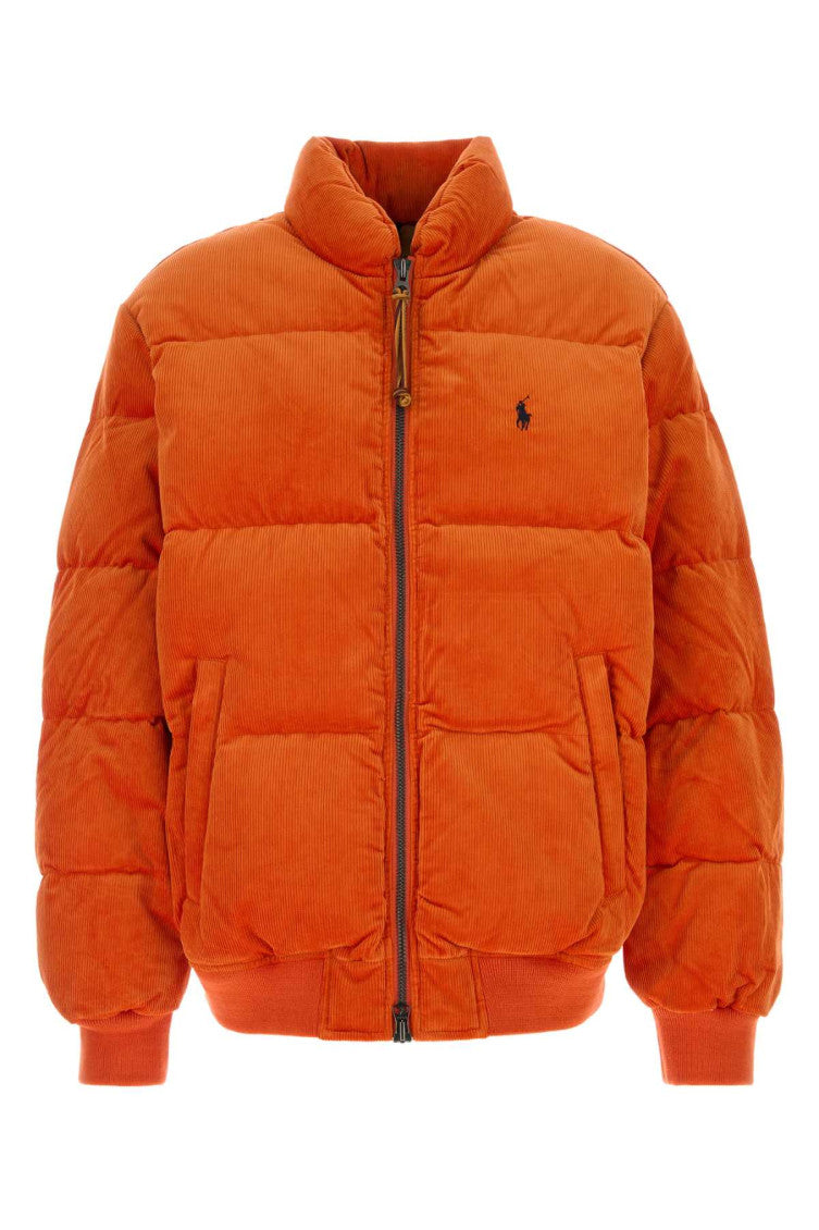 Orange Corduroy Down Jacket 1