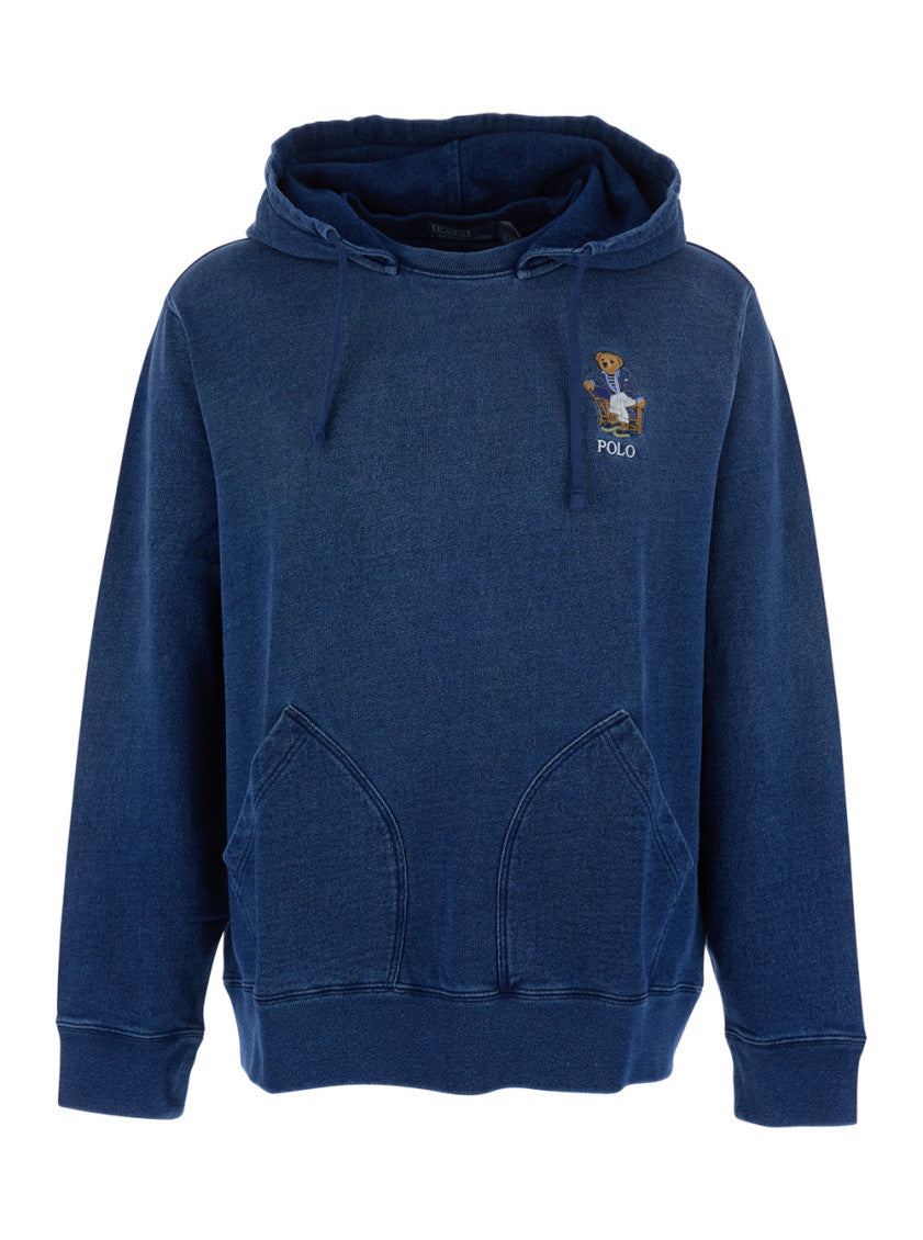 Blue Logo Regular Hoodie 1