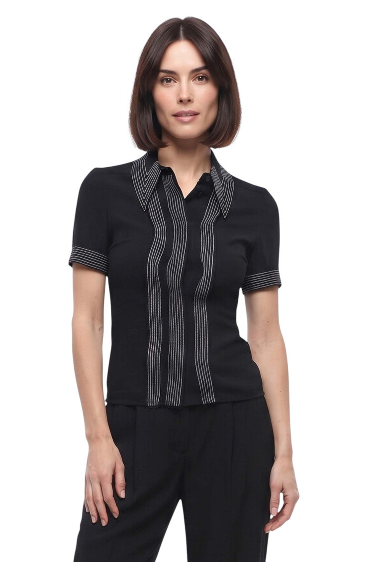 Black Slim Stripes Shirt 1