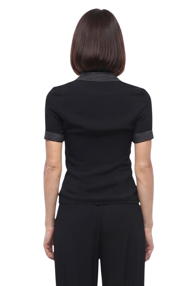 Black Slim Stripes Shirt 2