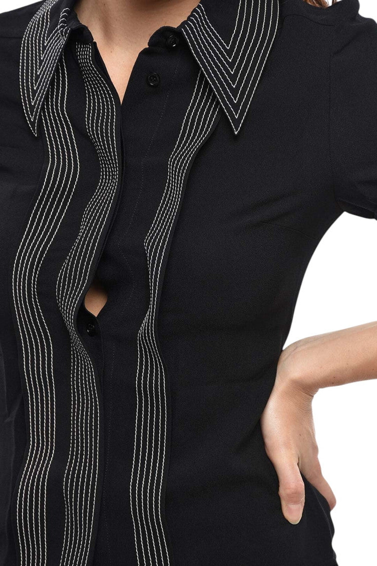 Black Slim Stripes Shirt 3