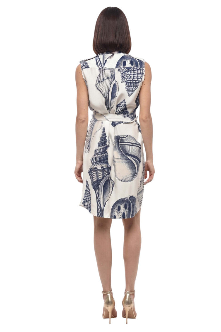 Blue Printed Crew Neck Mini Dress 2