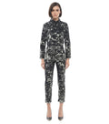 Black Abstract Mock Collar Jumpsuit 1