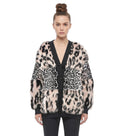 Multicolor Animal Print V Neck Sweater 1