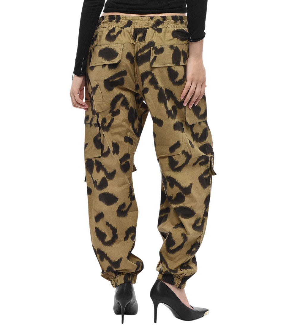 Brown Animal Print Cargos Pants 2