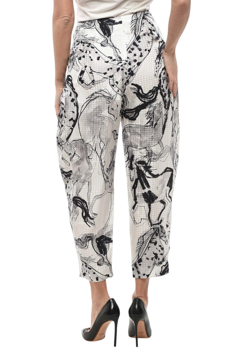 BlackWhite Straight Pleated Pants 2