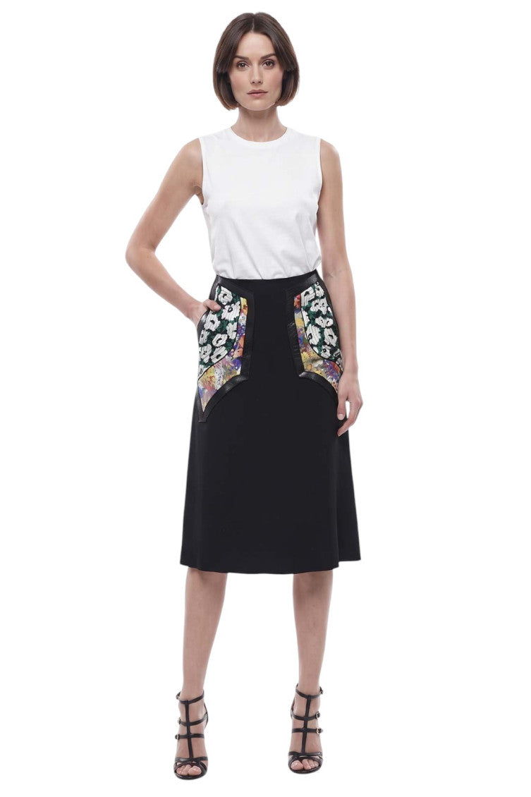 Black Floral Midi Skirt 4
