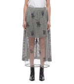 Grey Embellished Midi Skirt 1