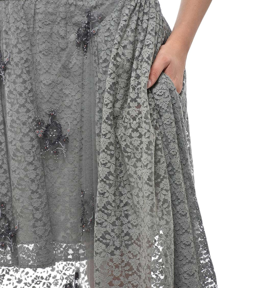 Grey Embellished Midi Skirt 3