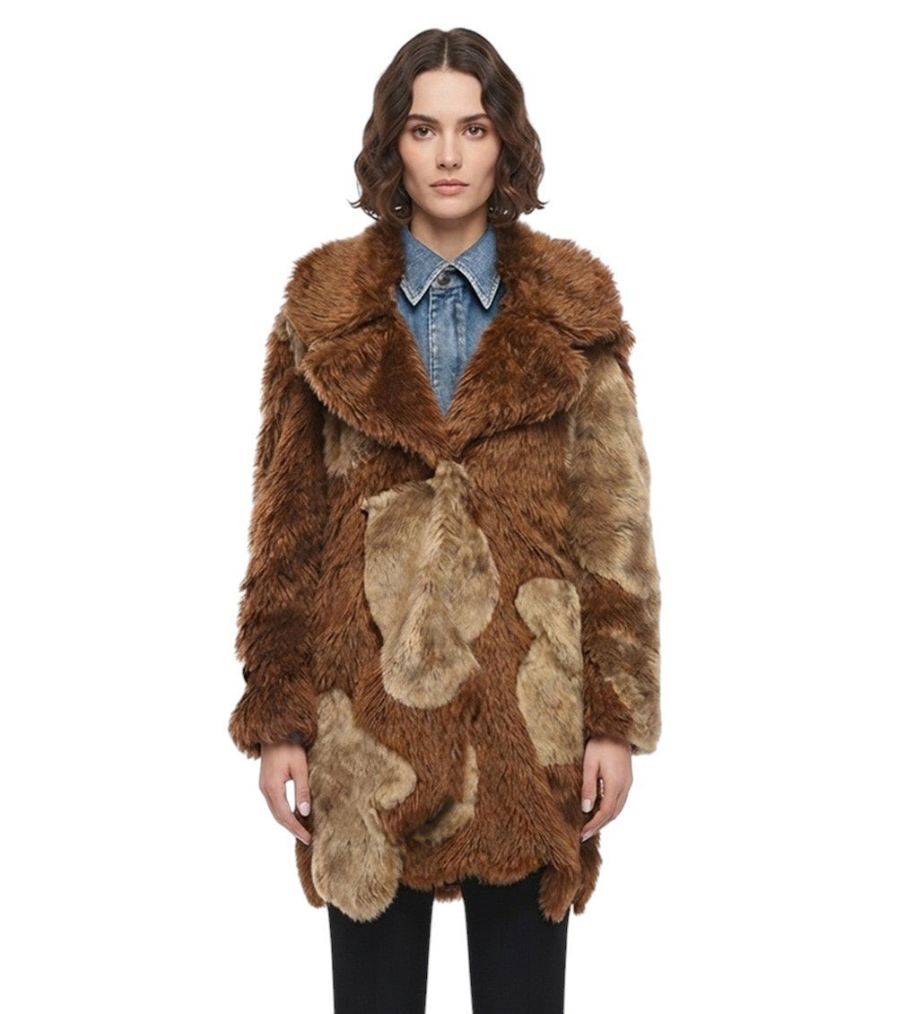 Brown Notched lapel Trench Coat 1