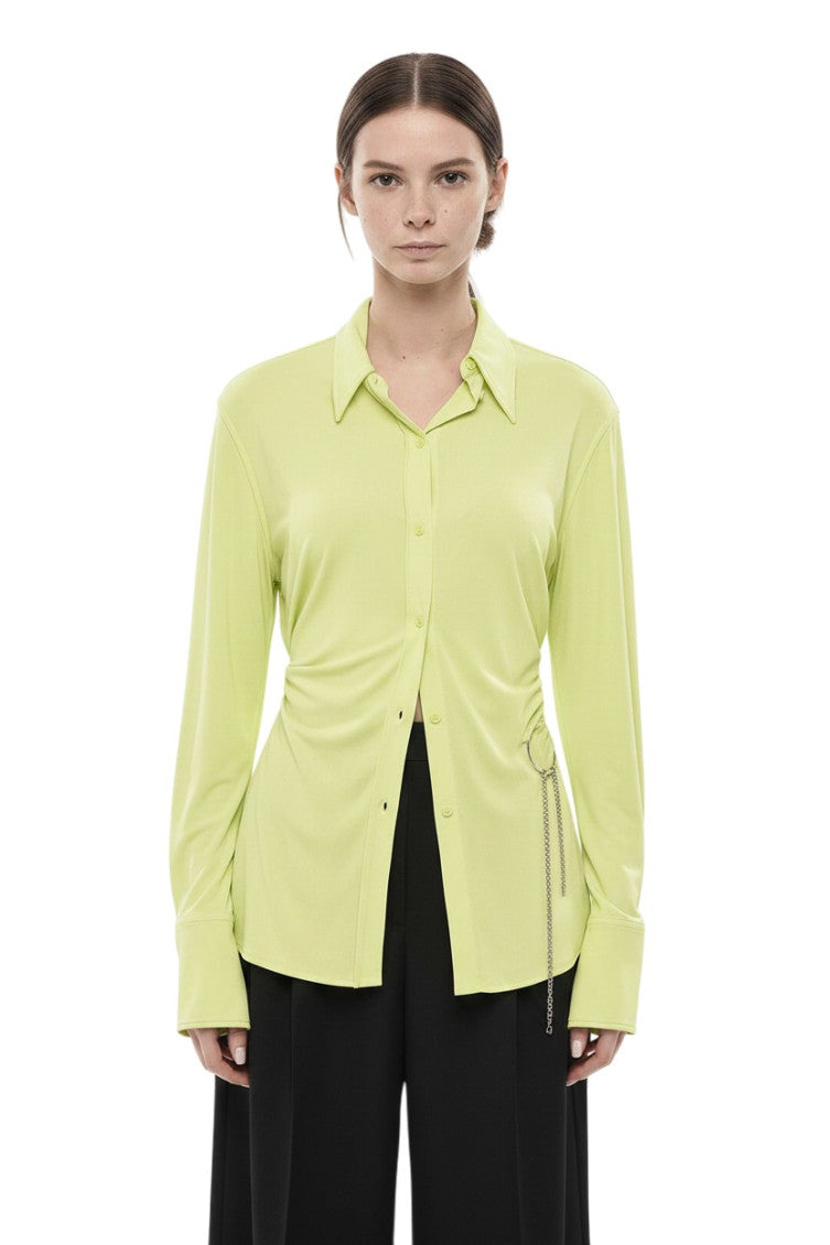 Green Slim Solid Shirt 1
