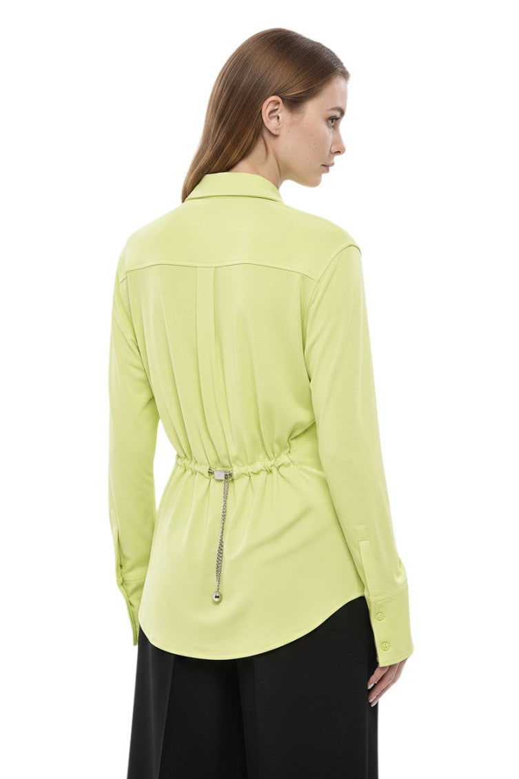 Green Slim Solid Shirt 2