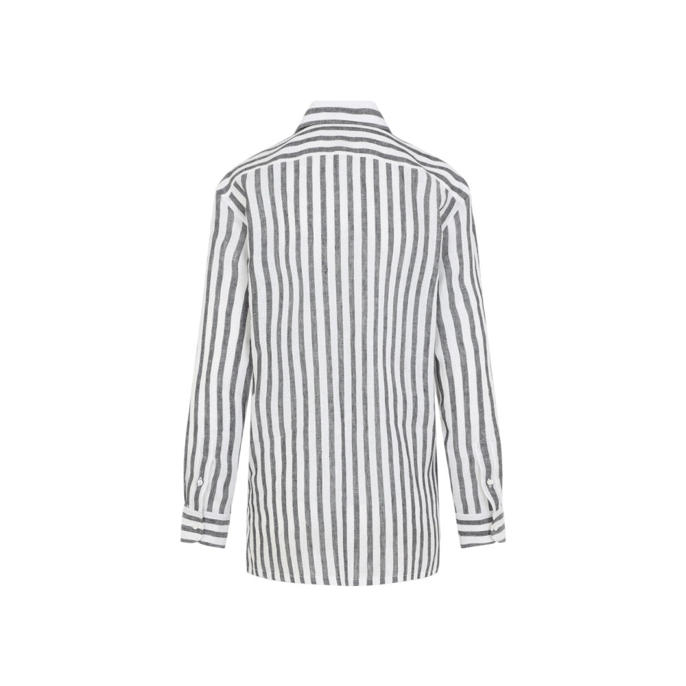 Black White Regular Stripes Shirt 2
