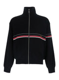 Black Knitted Zip-Up Sweater 1