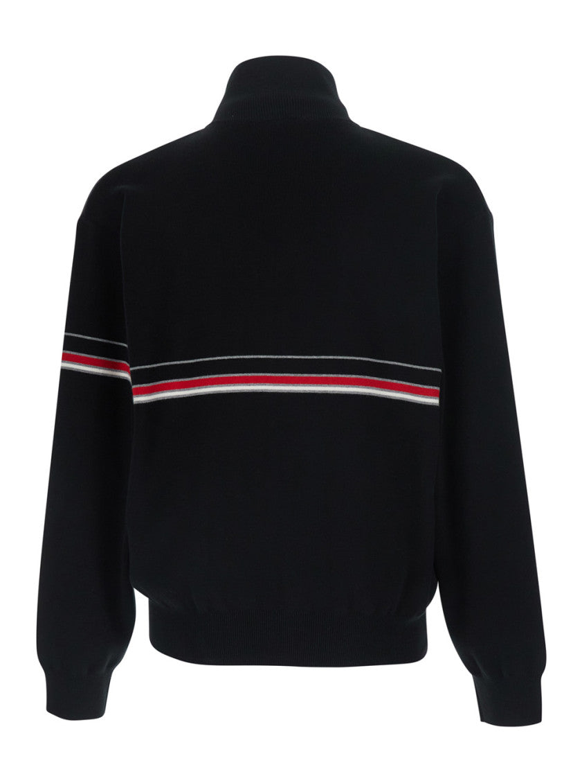 Black Knitted Zip-Up Sweater 2