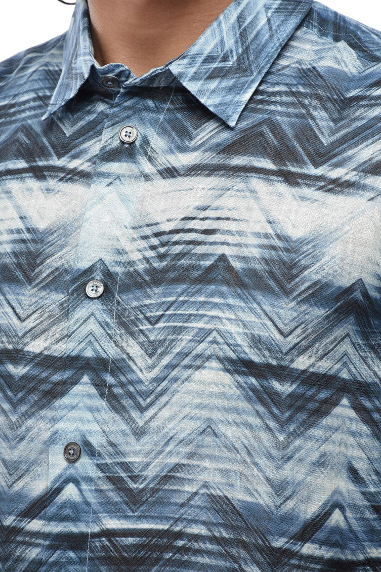 Blue Regular Printed Shirt 3
